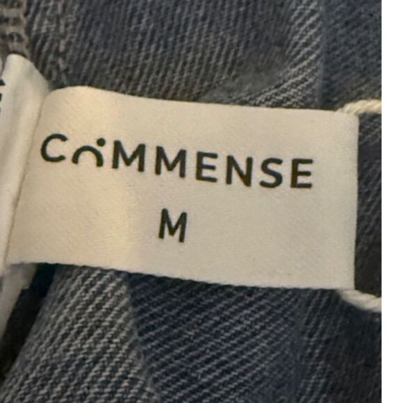 Commense Asymmetrical denim maxi skirt M front slit raw hem casual - Picture 8 of 11